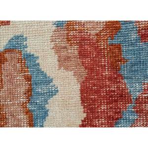 Alfombra Kilim de Lana Grande Erbe, Anudada a Mano, con Patrón Abstracto en Rojo y Naranja, para Entrada, Pasillo, Rectangular 9x12 - PKWL-8020 - Product Image 3