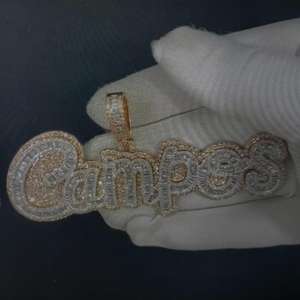 Custom Hip Hop 925 Silver Vvs Moissanite Pendant Iced Out Name Rose <b>Gold</b> Plating Pendant Fine Jewelry Pendants & Charms - Product Image 4