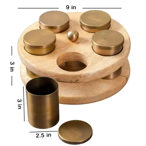 Boîte de rangement en bois Masala Boîte de rangement d'épices de qualité supérieure faite à la main Bonne qualité Luxueux en bois - Product Image 1