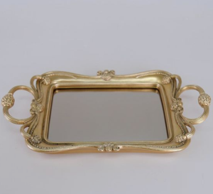 Silver Color Metal Decorative <b>Mirror</b> Tray Christmas Wedding Restaurant & Dining Room Modern Steel Decorative Tray - Product Image 4