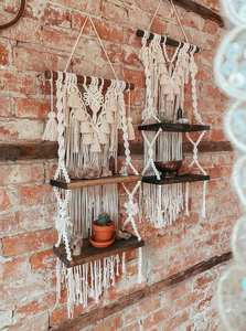 Tenture murale unique en bois faite à la main avec design de tapisserie Mandala, art décoratif spirituel Boho pour maisons et détaillants élégants - Product Image 3