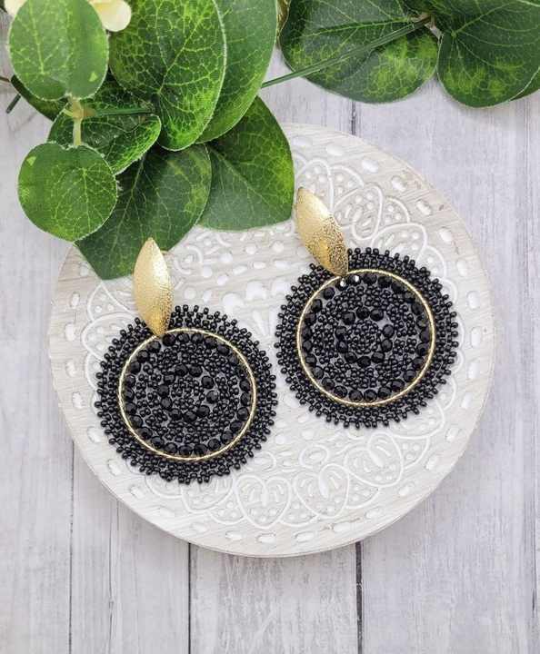 2024-YEAR Unique Love Theme Beaded Earrings for Valentine's Day - Embroidered Heart Design Hand Embroidery Beaded Earring