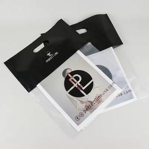 Vente en gros de sacs à provisions de transport en plastique PEHD/PE-BD personnalisés avec poignée d'emballage à gousset découpé avec logo pour emballage alimentaire prêt pour la vente au détail - Product Image 4