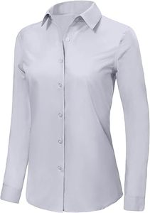 Chemise pour femmes en coton à carreaux vintage à séchage rapide, tenue de bureau formelle, de haute qualité, respirante, coupe régulière - Product Image 3