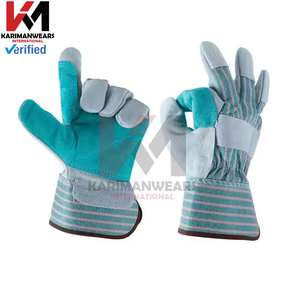 Guantes de trabajo de doble palma Guantes de soldadura de Palma al por mayor Guantes de cuero dividido de vaca de alta resistencia aprobados Construcción industrial - Product Image 5