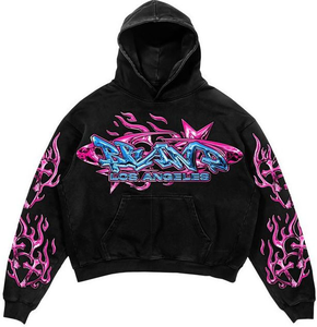 กางเกงขายาวทรงบานสไตล์วินเทจจากปากีสถาน ล้างสีแบบแอซิดฟอก ซีดจางด้วยแสงแดด มีฮู้ด ไซส์พลัส ระบายอากาศได้ดี ผลิตจากผ้าฝ้าย เหมาะสำหรับใส่เล่นกีฬาหรือสวมใส่ลำลองสไตล์สตรีท - Product Image 2