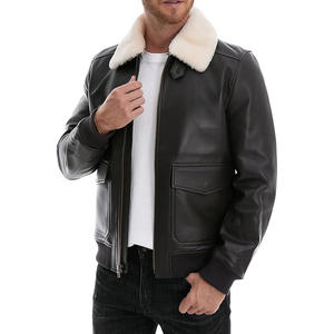 Veste en cuir de vache véritable décontractée pour homme, hiver, haute qualité, taille XL, tissu tricoté léger, fermeture éclair, respirante, style urbain - Product Image 3