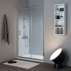 Puerta de Ducha Genoa de Vidrio Transparente Reversible de 150 CM para NICHE - Product Image 1