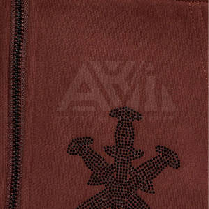 Sweat à capuche personnalisé OEM pour homme, hiver, fermeture éclair, strass, molleton de coton, imprimé intégral, streetwear - Product Image 6