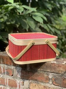 Best Quality Bamboo Handmade Picnic <b>Basket</b> <b>Wicker</b> Handwoven Ecofriendly <b>Basket</b> With <b>Handle</b> for Outdoor Activities From 99 GD - Product Image 3