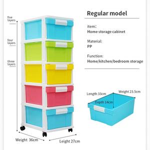 Fábrica OEM ODM 3/4/5 capas hogar colorido multiusos artículos diversos chico bebé plástico almacenamiento gabinete cajón <span class=keywords><strong>para</strong></span> <span class=keywords><strong>ropa</strong></span> con ruedas - Product Image 2