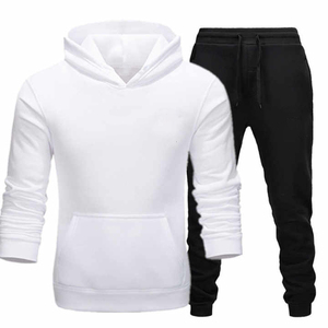 Último diseño de moda Plain Jogging Pullover Chándal Hombres 2 piezas Conjunto Chándal Hombres Custom Pullover Chándales - Product Image 6