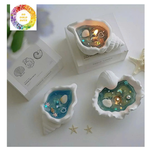 Bougie en coquillage naturel, faite à la main avec un parfum de brise marine, bougie élégante en coquillage pour la décoration de la maison côtière, cadeau de mariage - Product Image 3