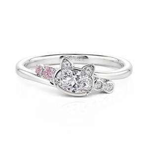 Jeulia Sterling <b>Silver</b> Minimalist Bypass Cat <b>Ring</b> with Bow Knot <b>Adjustable</b> Fashion <b>Ring</b> - Product Image 2