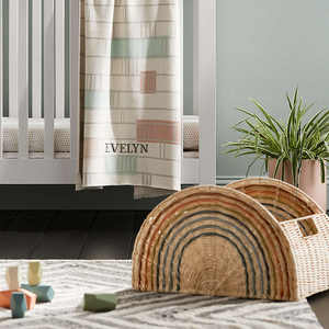 Rotin de haute qualité arc-en-ciel semi-cercle jouet panier OEM acceptable Logo personnalisé fait à la main au Vietnam usine en gros - Product Image 4