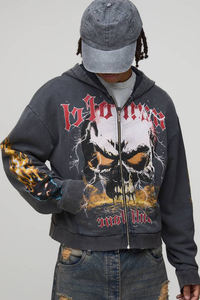 Sweat-shirt à capuche en molleton délavé à l'acide, très demandé, écologique, 100% coton, ourlet côtelé, poignets côtelés, vêtements décontractés pour homme, automne - Product Image 6