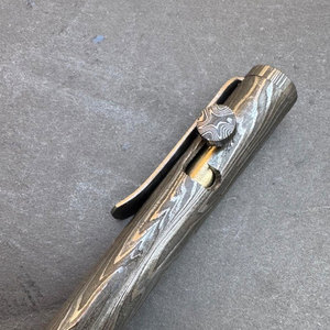 Damascus Steel bBallpoint <b>pen</b> handcrafted metal <b>pen</b> with natural wave pattern luxury collectible writing instrument for office - Product Image 3