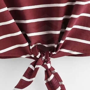 เสื้อครอปท็อปผู้หญิงสำหรับฤดูร้อน สไตล์ลำลอง เป็นมิตรกับสิ่งแวดล้อม ผลิตจากผ้าฝ้าย 100% ปรับแต่งขนาดและสีได้ MOQ ต่ำ - Product Image 6