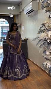 Tela de seda Chinon pura de alta calidad con el mejor color, multicolor y con diseño de secuencia, hecha a mano, para usar en bodas y fiestas. - Product Image 4