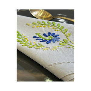 Customizable Floral Pattern Cotton <b>Table</b> Cloth 60x84 Inches Embroidered Design 200 GSM GOTS Certified Soft Wash OEM Ready - Product Image 3