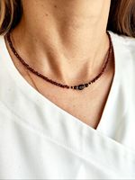 Collier ajustable en pierre naturelle raffinée de tourmaline, perles et pendentif en cristal inaltérable, idéal pour les boutiques - Vente chaude
