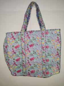 Sac fourre-tout en coton matelassé imprimé à la main, style vintage, grand format, style estival, écologique, robuste, pour les courses - Product Image 3