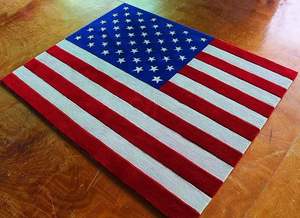 Tapis tufté en laine 100% fait à la main Design de drapeau américain moderne à haute pile pour la décoration intérieure pour le salon et la salle à manger (3x5 pieds) - Product Image 6