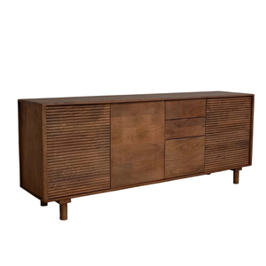 Muebles hechos a mano de madera maciza de Acacia maciza Gabinete de almacenamiento de metal de estilo indio rústico para cocina Diseño personalizado OEM/ODM - Product Image 3