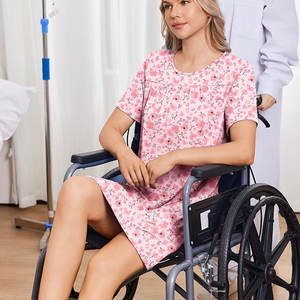 Prix de gros, qualité d'exportation, blouses imprimées pour hommes et femmes, 100% polyester, blouses d'hôpital, utilisées pour les patients pendant le traitement - Product Image 4