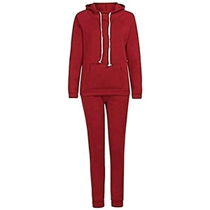 Survêtements assortis de jogging personnalisés pour femmes sweat-shirt à capuche à manches longues et pantalon de survêtement 2 pièces ensembles de sport survêtement - Product Image 1