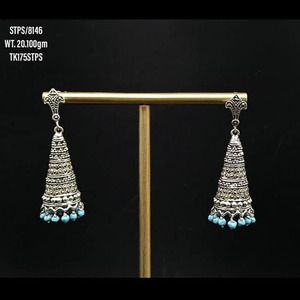 Hot Selling 925 Sterling <b>Silver</b> Oxidized CZ Safety Pin Rose Gold Plated Trendy <b>Jhumka</b> Earring Women Designer Indian Wedding Gift - Product Image 1