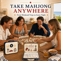 Mini Amerikanisches Mahjong Reiseset Tragbare Kompakte Acryl-Steine für 4 Spieler mit Tragetasche OEM Private Label Großhandel