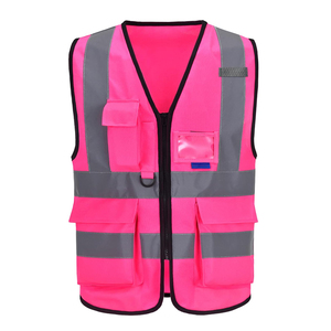 Chaleco de seguridad de trabajo de alta visibilidad para construcción, ropa de seguridad reflectante impermeable de malla de poliéster de alta visibilidad multifunción - Product Image 1