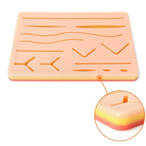Almohadilla de Sutura de Acero Inoxidable de 3 Capas Duradera para Estudiantes de Medicina, Heridas Precortadas para Entrenamiento de Sutura - Product Image 1