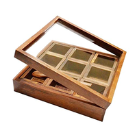 Boîte à épices en bois artisanale indienne PSI, écologique, de forme ovale, décoration d'intérieur, nouveau design, rangement de cuisine naturel, acacia, meilleure qualité