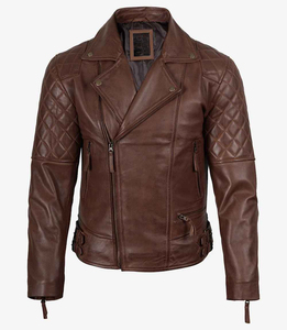 Wholesale 2026 New Custom High Quality Premium Quality Cow <b>Leather</b> Bomber <b>Jacket</b> Men Brown Vintage Motorcycle Slim Fit <b>Winter</b> - Product Image 6