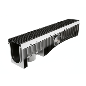 Canal de drainage Technodrain TCEL100HD06GS en HDPE D400, fente de 6 mm, design moderne, utilisation extérieure, construction en fonte ductile, noir, garantie 2 ans - Product Image 1