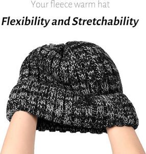 Gorro de invierno Unisex 100% algodón tela común a cuadros/patrón sólido Casual Hip-hop Snap Slouch Bonnet Hat recién llegado - Product Image 3