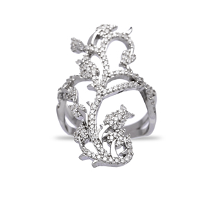 925แหวนเงินสเตอร์ลิงเครื่องประดับคลัสเตอร์อัญมณีชุบโรเดียมรูปดอกกุหลาบที่สง่างามดีไซน์หิน CZ - Product Image 2