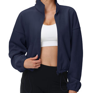 Veste athlétique zippée haut de sport respirant pour femmes vestes et manteaux conception personnalisée ajusté vêtements de yoga vestes prix de gros - Product Image 4