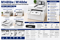 Printer Multifungsi Laser Monokrom A4 M148fdw M148dw Rekondisi 20 Cpm Nirkabel WiFi Duplex ADF Salin Pindai Kantor MFP