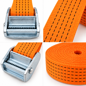 Sangle d'arrimage à boucle à came en polyester de 50 mm, 800 kg, sans crochet, pour le maintien de la cargaison des remorques, usage intensif, fabrication OEM - Product Image 3