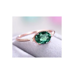 Fede nuziale in oro da 9 carati cambia colore alessandrite anelli di gioielleria in oro massiccio di nuovo Design di lusso con anello di diamanti veri