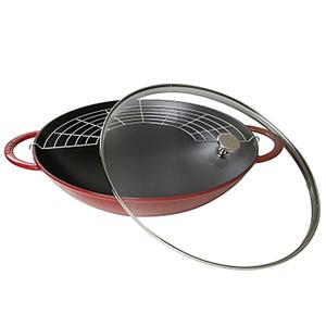 Wok en fonte STAUB Classic 5,7 l 37 cm Rouge cerise - Product Image 1