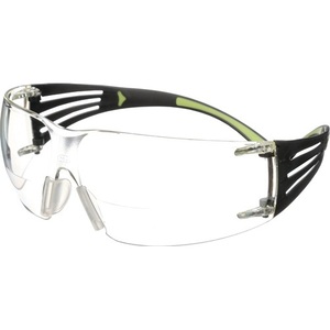 3M SecureFit SF400 Safety <b>Glasses</b> Black/Green Temples Clear +1.5 <b>Polycarbonate</b> Lens EN 166 - Product Image 1