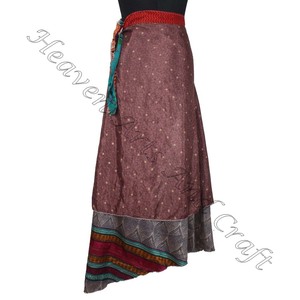 ใหม่ล่าสุด2025ชาติพันธุ์อินเดียวินเทจผ้าไหมส่าหรียาวยาวกระโปรงเมจิก38 "ผ้าโสร่ง Pareo ออกแบบได้ตามต้องการ - Product Image 4