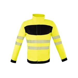 High Visibility Softshell Workwear <b>Jacket</b> with Reflective Stickers and <b>Lights</b> Promotional Product - Product Image 5