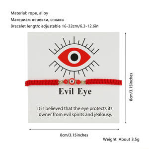 Nuovo progettista occhio male proteggere il maestro dagli spiriti maligni e gelosia braccialetto di carta nodo fortunato braccialetto regolabile - Product Image 2