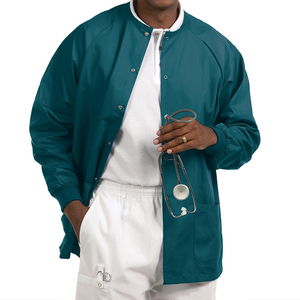 Chaqueta Softshell de calentamiento de enfermería para hombre de invierno 2025, chaqueta ajustada con cremallera atlética, chaquetas de uniforme médico para hombre - Product Image 2