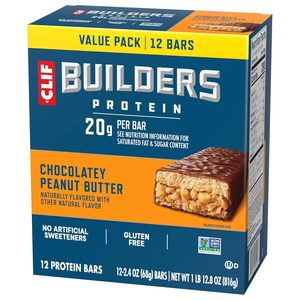 CLIF BUILDERS Protein <b>Bars</b> - Chocolate Peanut Butter Flavor - 20g Plant Based Protein Value Pack, 2.4 oz. (12 Count) - Product Image 1